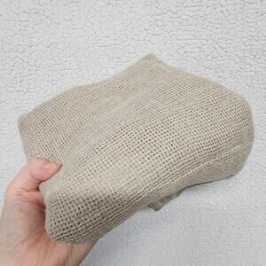 Thing Stories Natural Linen Bath Towel 25×59″ Beige Open Weave Gym Bathroom
